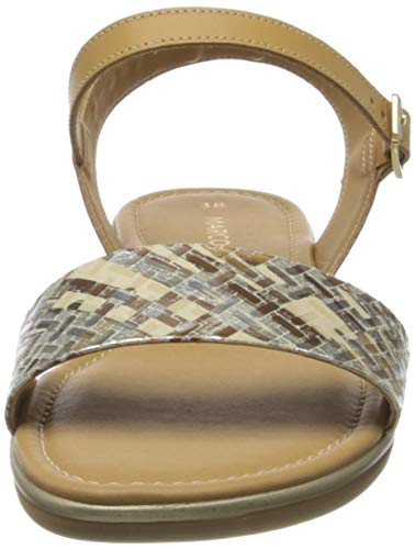 Marco Tozzi 2-2-28154-34, Sandalia con Pulsera para Mujer, Beige (Nature Combi 378), 39 EU