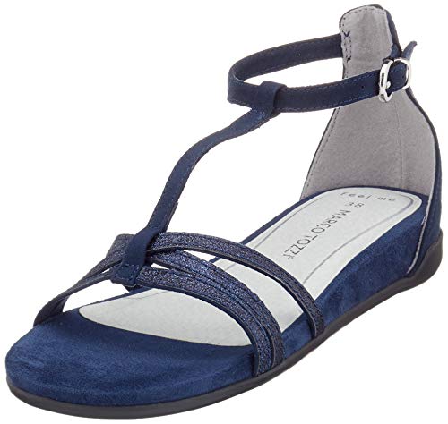 Marco Tozzi 2-2-28411-24, Sandalia con Pulsera Mujer, Azul (Navy Comb 890), 41 EU