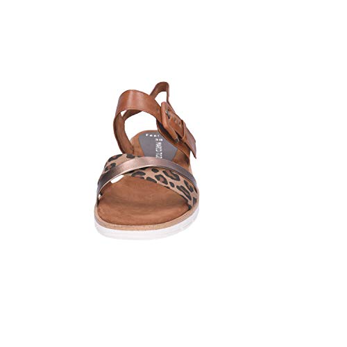 Marco Tozzi 2-2-28607-24, Sandalia con Pulsera Mujer, Marrón (Cognac Ant.Com 372), 38 EU