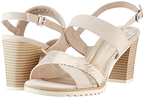 MARCO TOZZI 2-2-28700-24, Sandalia con Pulsera Mujer, Beige Dune Comb 435, 37 EU