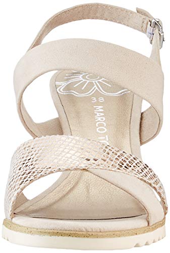 MARCO TOZZI 2-2-28700-24, Sandalia con Pulsera Mujer, Beige Dune Comb 435, 37 EU