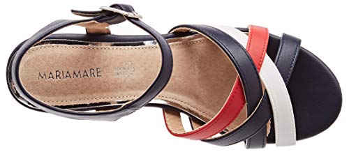 Mariamare 67786, Sandalias con Plataforma Mujer, Azul (Brina Marino/Rojo/Blanco C49564), 39 EU