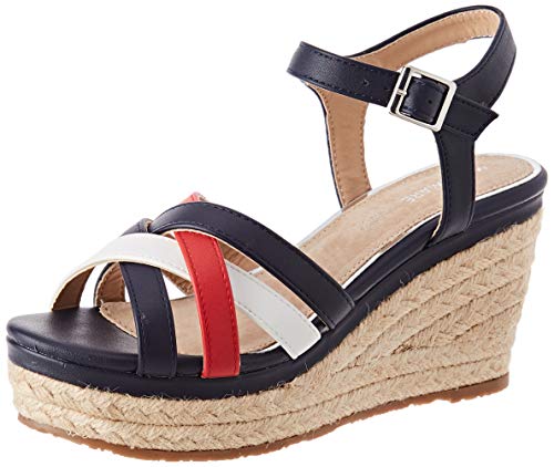 Mariamare 67786, Sandalias con Plataforma Mujer, Azul (Brina Marino/Rojo/Blanco C49564), 39 EU