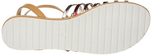 Mariamare Dalia, Sandalias Gladiator para Mujer, (Brush Cuero/Espejo Champagne/Oro Rosa/Espejo 2 Rojo), 38 EU