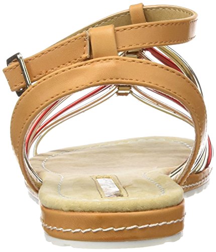 Mariamare Dalia, Sandalias Gladiator para Mujer, (Brush Cuero/Espejo Champagne/Oro Rosa/Espejo 2 Rojo), 38 EU