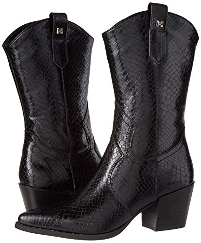Mariamare Orion, Botas de Moda Mujer, SNAKY Negro, 38 EU