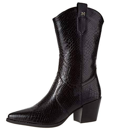 Mariamare Orion, Botas de Moda Mujer, SNAKY Negro, 38 EU