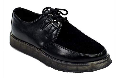 Martin Pescatore Mujer Contrast Faux Leather Brogue Black (UK 7 Euro 40)