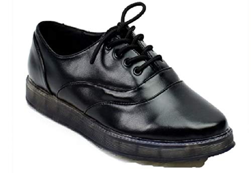 Martin Pescatore Mujer Faux Leather Flatform Brogues Black (UK 3 Euro 36)