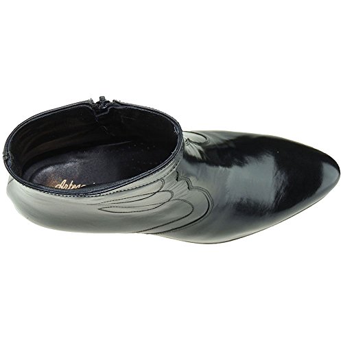 MARTTELY Design 508 Bota Vestir Piel Caprina Cremallera Tacón Cubano 5 CM Baile Bailar Sevillanas Tablao Flamenco Hombre Negro Talla 43