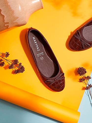 Marypaz, Bailarina Plana Lazo para Mujer Marrón 40 EU