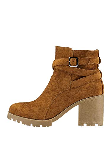 Marypaz, Botín Suela Track para Mujer Marrón 38 EU