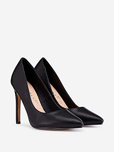 Marypaz, Salón Tacón Fino para Mujer Negro 37 EU
