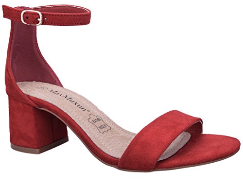 MaxMuxun Zapatos de Tacón Cuadrado Rojo Casual Modo Clásico para Mujer Tamaño 39 EU