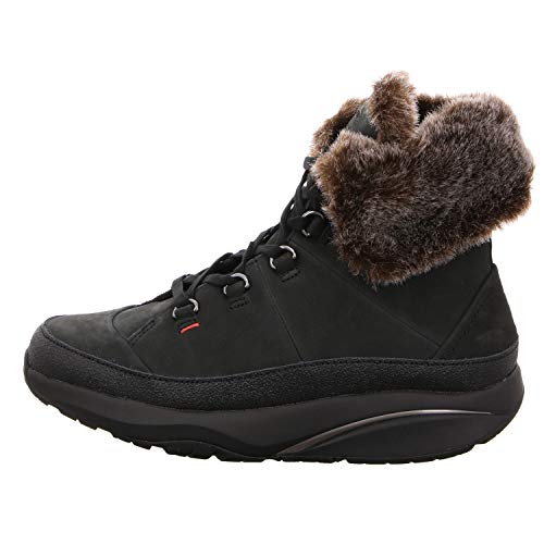 MBT Mujer Botas Malaika W, señora Botas Roll-Off,Zapatos de Salud,Botas de Cordones,Botas de Invierno,hidrofóbica,Black Nubuk,38 EU, 5 UK