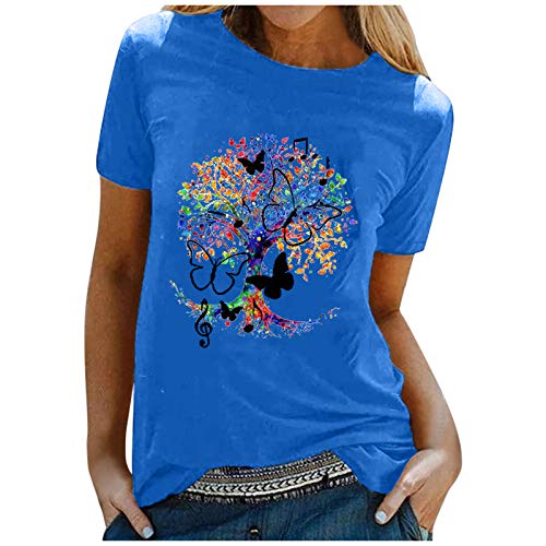 MEIbax Casual Camiseta para Mujer Camiseta Camisa Cuello Redondo Basica Holgada con Cuello en O de Manga Corta Impresión de Labios Sexy Mujer Talla Grande Camiseta Suelto Verano Tops T-Shirt