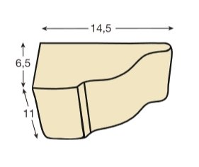 MENSULA PARA VIGA DE POLIURETANO 11CM DE ANCHO X 14,5CM DE LARGO X 6,5CM DE ALTO