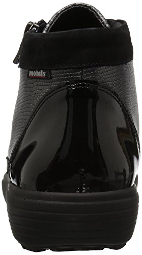 Mephisto Lolita Botines para mujer, negro (Negro Bucksoft/Acero Python/Negro Patent), 37 EU