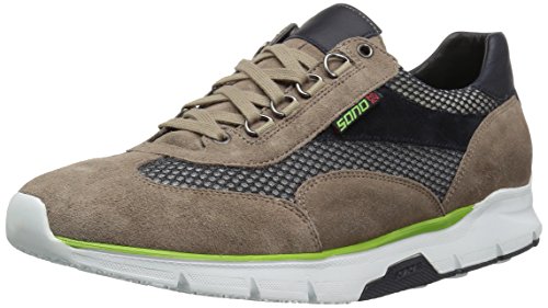 Mephisto SANO Erik Air - Tenis para caminar para hombre, gris (Gris cálido/azul gamuza; polo marino/aire blanco), 40 EU