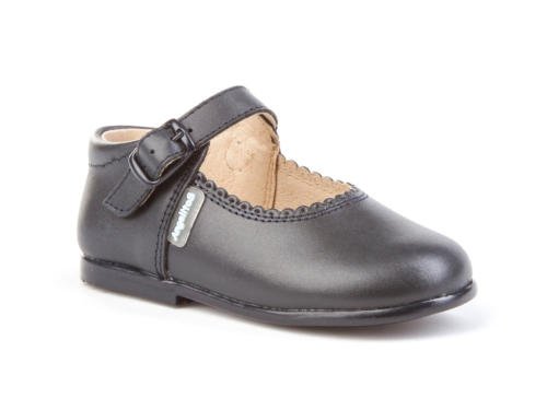 Merceditas de Cuero Color Marino para Niña. Marca AngelitoS. Modelo 500. Todo Piel. Calzado Infantil Hecho en España. Número 18