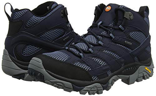 Merrell MOAB 2 Mid GTX, Botas de Senderismo Hombre, Azul (Navy), 43 EU