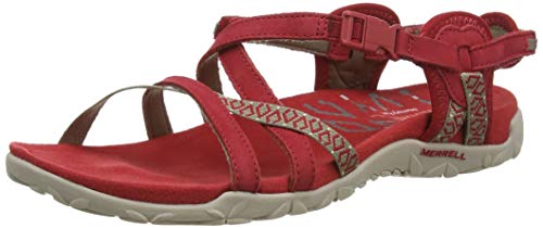 Merrell Terran Lattice Ii, Sandalia con Pulsera para Mujer, Rojo (Chilli Chilli), 38 EU