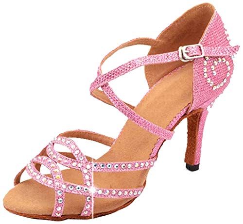 MGM-Joymod - Sandalias de baile latino para mujer., color Rosa, talla 39 EU