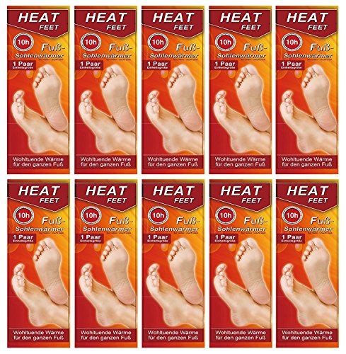 M&H-24 Plantillas Calentadoras para Pies y Zapatos - 10 Pares de Plantillas Termicas Calefactables para Pies Calientes en Invierno hasta 10 Horas 38 °C, Talla 36-41