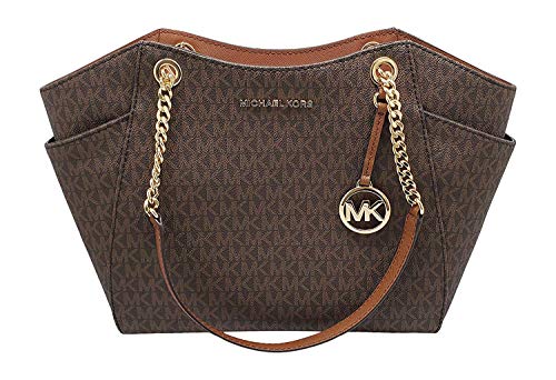 Michael Kors bolso de viaje Jet Set para mujer, bolso grande con cadena para el hombro, Marrón (café Sig PVC), Talla única