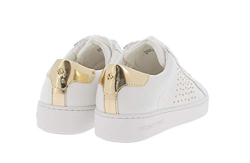 Michael Kors Irving - Zapatillas deportivas de piel con tachuelas doradas Blanco Size: 37 EU