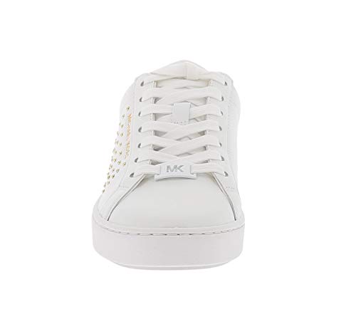 Michael Kors Irving - Zapatillas deportivas de piel con tachuelas doradas Blanco Size: 37 EU