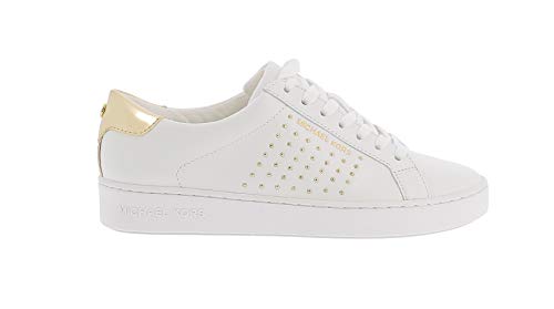 Michael Kors Irving - Zapatillas deportivas de piel con tachuelas doradas Blanco Size: 37 EU