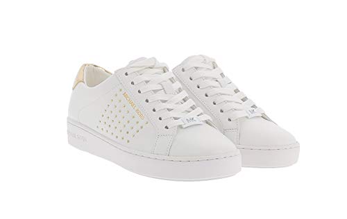 Michael Kors Irving - Zapatillas deportivas de piel con tachuelas doradas Blanco Size: 37 EU