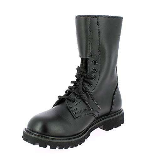 Miltec - Botas militares de piel, del ejército francés, (negro), 39