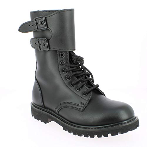 Miltec - Botas militares de piel, del ejército francés, (negro), 39