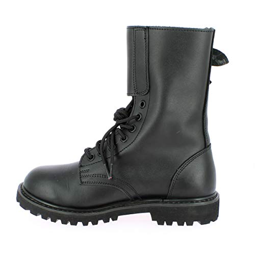 Miltec - Botas militares de piel, del ejército francés, (negro), 39