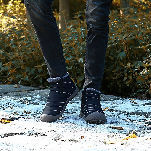 Minetom Mujer Primavera Calentar Botas Cuñas Cierre Zapatos Correr En Montaña Aire Libre Deportes Pantalones Zapatillas Running A Negro EU 45