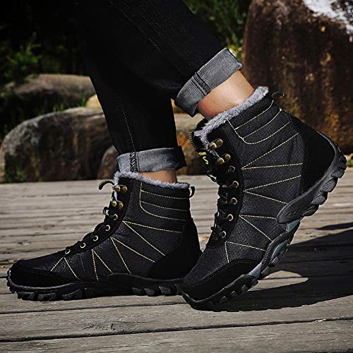 Minetom Zapatillas de Trekking para Hombres Mujeres Zapatillas de Senderismo Unisex Botas de Montaña Antideslizantes AL Aire Libre Zapatillas de Deporte Negro 42 EU