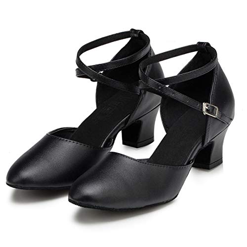 MINITOO - Zapatos de baile de salsa latina para mujer, color Negro, talla 38 EU