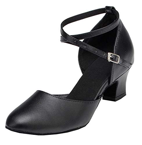 MINITOO - Zapatos de baile de salsa latina para mujer, color Negro, talla 38 EU