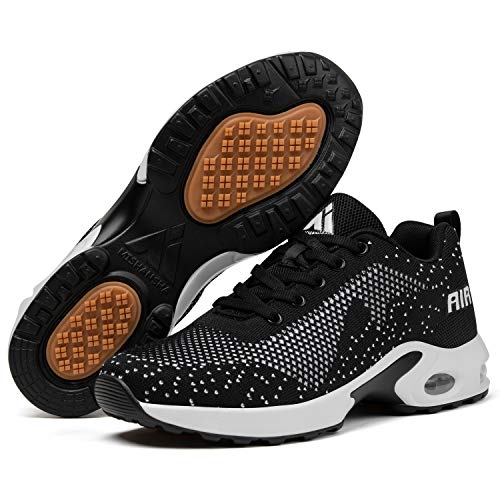 Mishansha Air Sneakers Mujer Running Zapatillas Niña Sport Correr Transpirable Deportes Zapatos Femenino Antideslizantes Respirable Negro A/Clásico 39