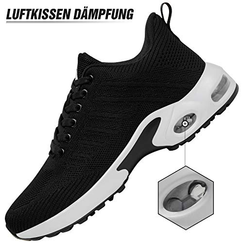 Mishansha Air Zapatillas de Running Mujer Respirable Zapatos de Deportes Femenino Ligeros Calzado Casual Caminar Sneakers Negro A, Gr.38 EU