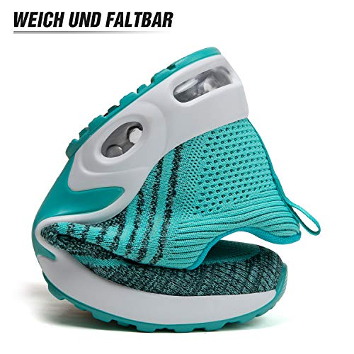 Mishansha Air Zapatos de Running Mujer Antideslizante Zapatillas de Deportes Femenino Ligeros Calzado Jogging Gimnasio Sneakers Verde, Gr.37 EU