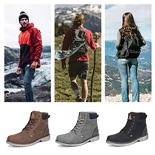 Mishansha Clásicas Botas Hombre Moto Impermeable Trekking Zapatos Negro 43
