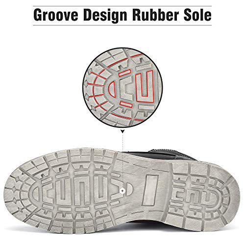 Mishansha Clásicas Botas Hombre Moto Impermeable Trekking Zapatos Negro 43