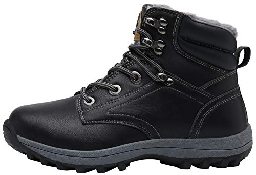 Mishansha Hombre Mujer Botas de Nieve Invierno Botines Senderismo Impermeables Deporte Trekking Zapatos Fur Forro Aire Libre Boots,Wander Negro 40 EU