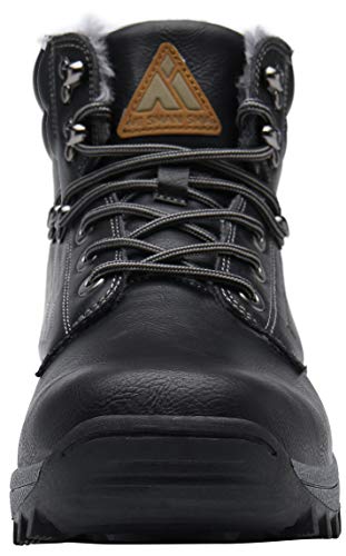 Mishansha Hombre Mujer Botas de Nieve Invierno Botines Senderismo Impermeables Deporte Trekking Zapatos Fur Forro Aire Libre Boots,Wander Negro 40 EU