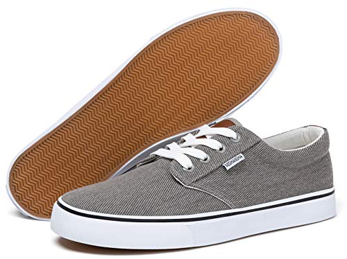 Mishansha Hombre Zapatillas Deportivas Transpirables Zapatillas Casual Ligeras Zapatos para Caminar Exterior Cómodas Alpargatas Duradero Suaves Viaje Lona Gris Zapatillas 43