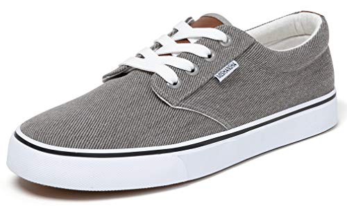 Mishansha Hombre Zapatillas Deportivas Transpirables Zapatillas Casual Ligeras Zapatos para Caminar Exterior Cómodas Alpargatas Duradero Suaves Viaje Lona Gris Zapatillas 43