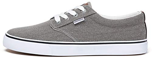 Mishansha Hombre Zapatillas Deportivas Transpirables Zapatillas Casual Ligeras Zapatos para Caminar Exterior Cómodas Alpargatas Duradero Suaves Viaje Lona Gris Zapatillas 43